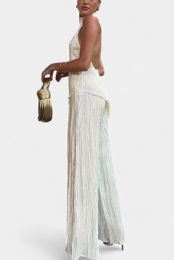 Pilarica | Conjunto Halter y Pantalón Fluido