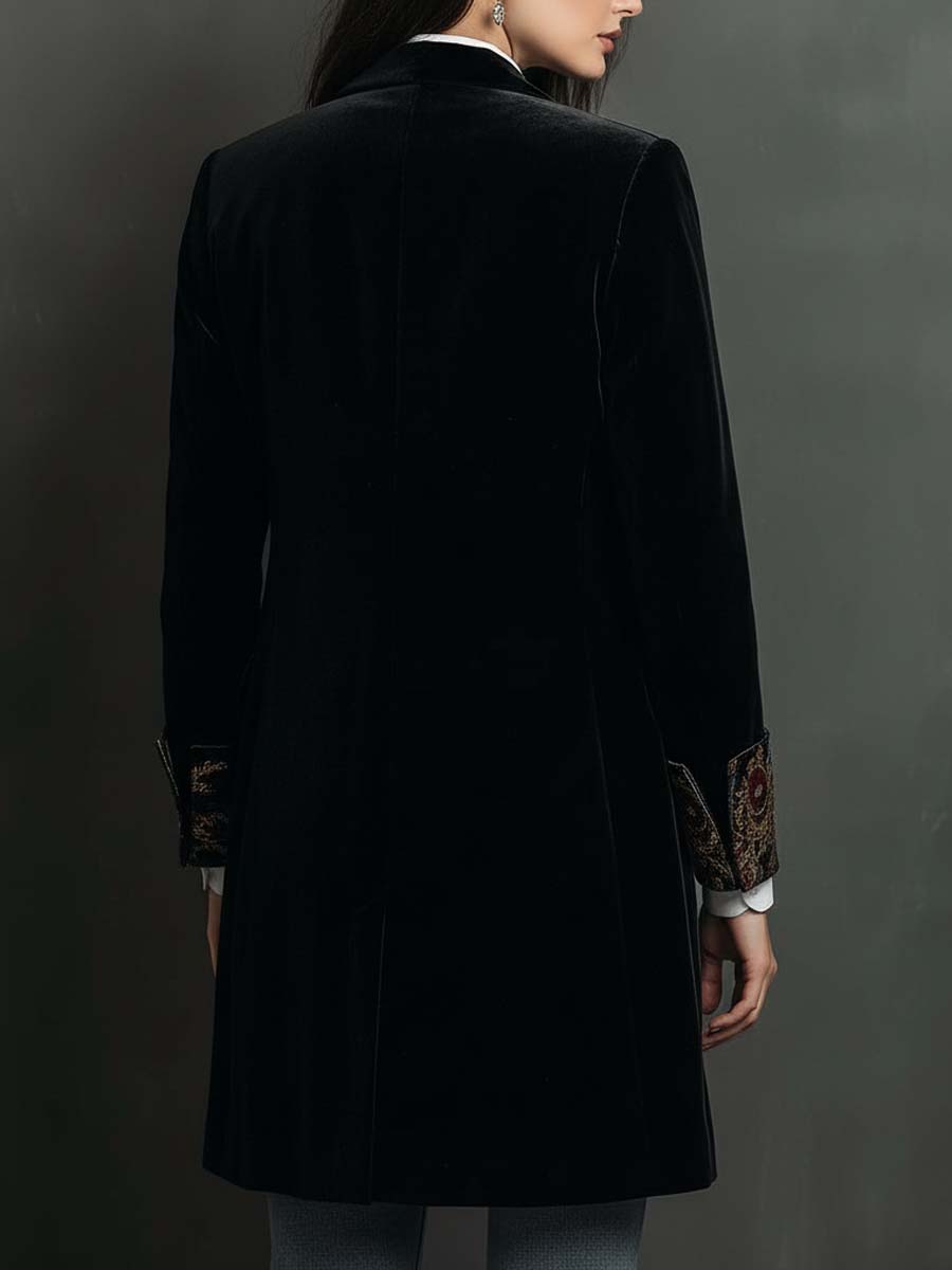 Leonor | Blazer Entallado con Estampado Barroco Negro