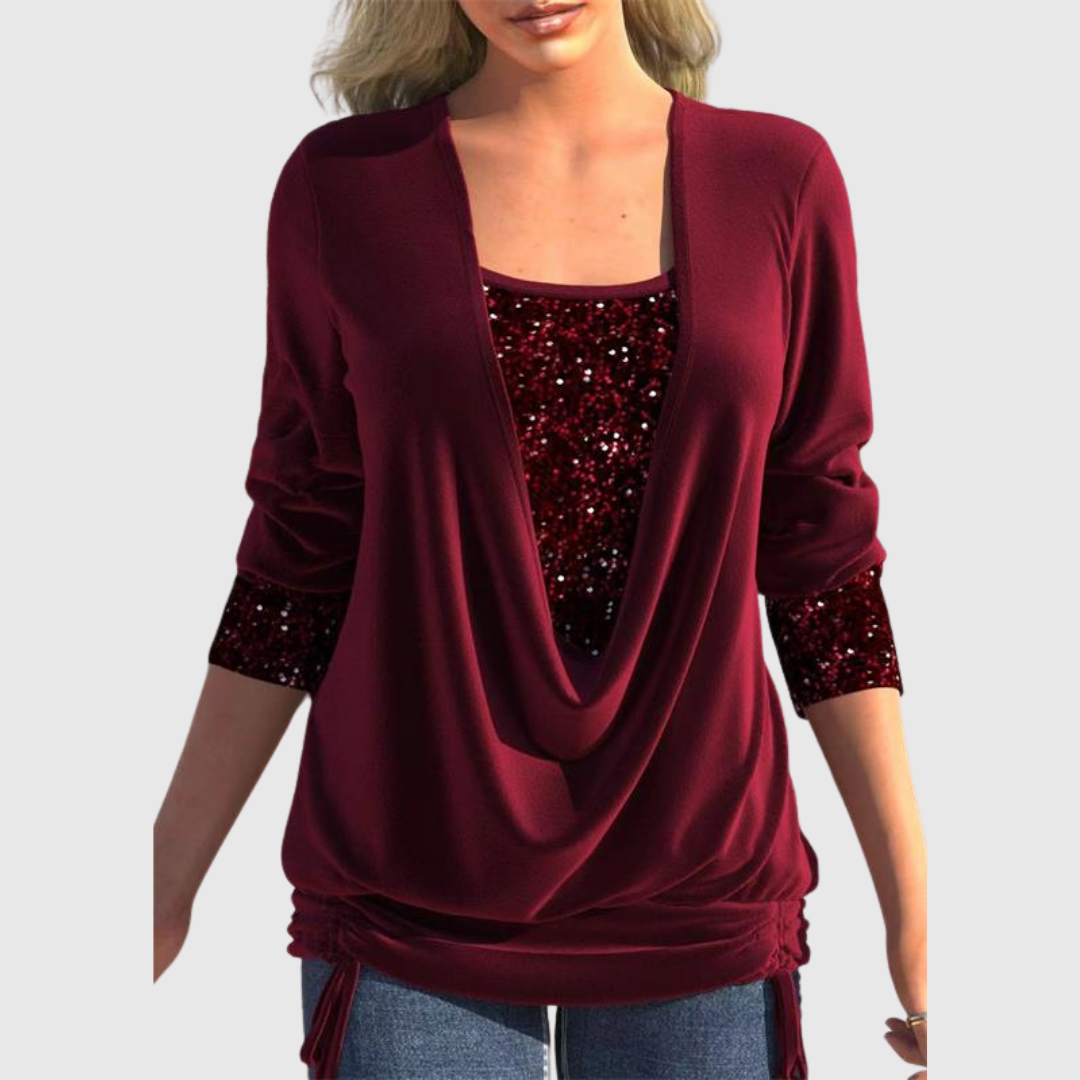 Jaione | Blusa de Lentejuelas con Capas