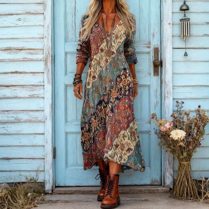 Lidia | Vestido Maxi Fluido de Corte Relajado