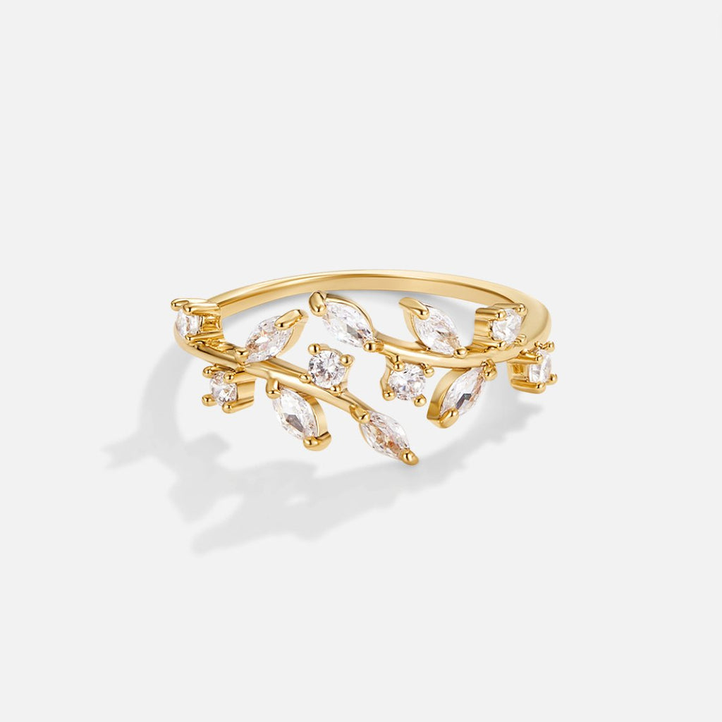 Anillo de Vid con Cristal 18K