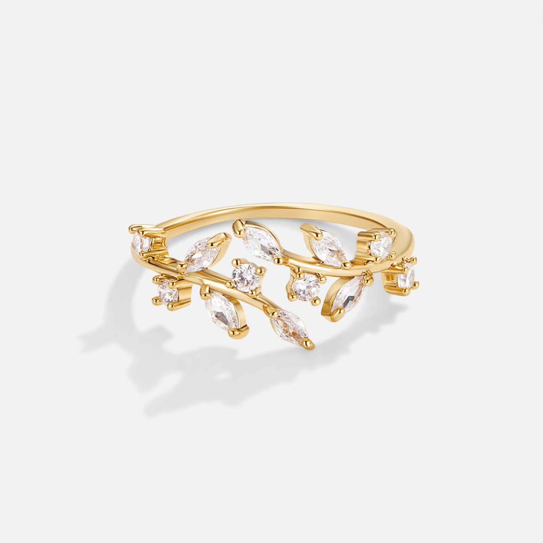 Anillo de Vid con Cristal 18K