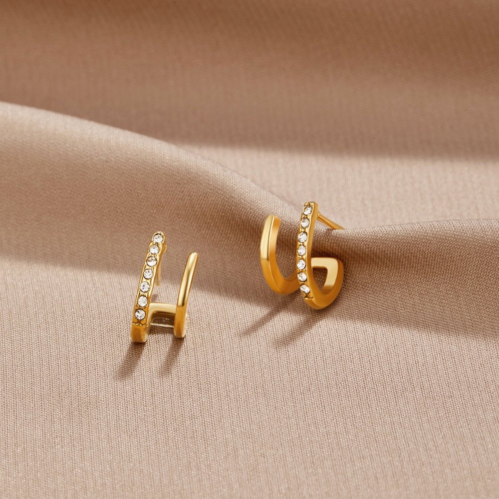 Pendientes de Garra con Cristal 18K