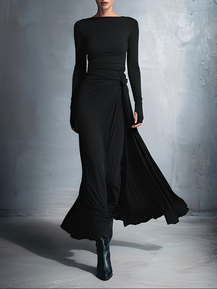 Naiara | Vestido Maxi con Nudo Lateral
