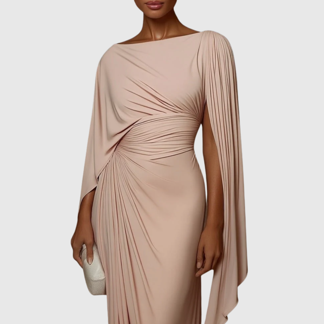 Piedad | Vestido Maxi con Drapeado Plisado