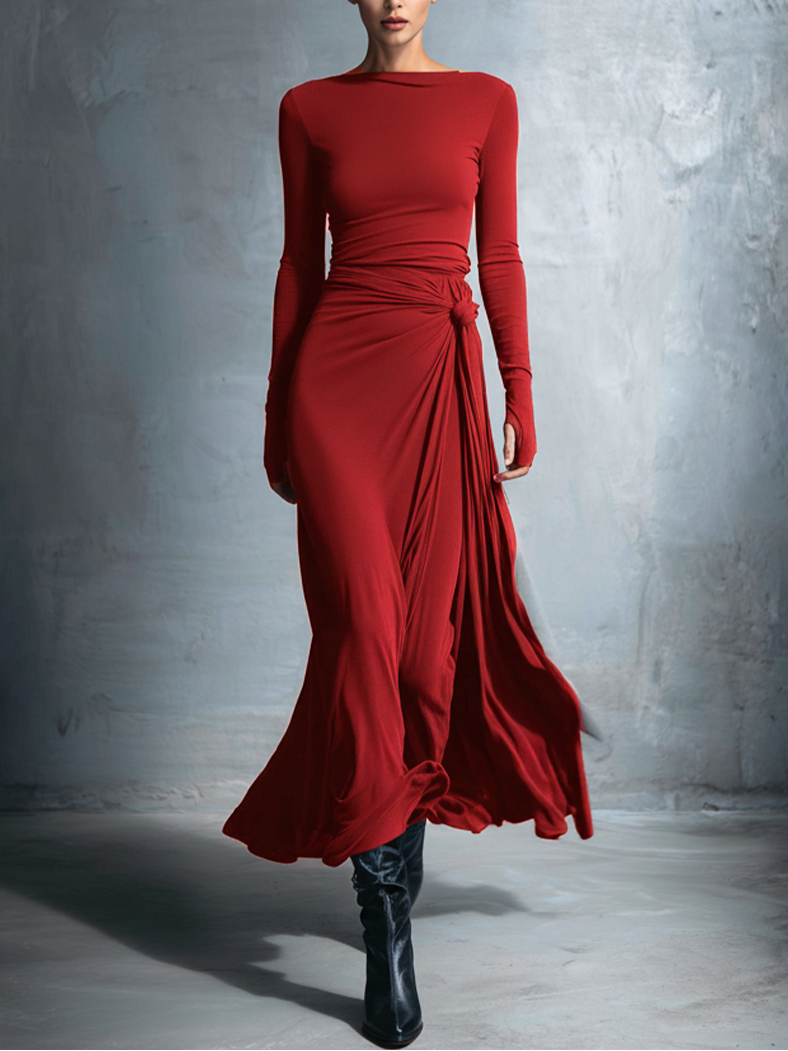Naiara | Vestido Maxi con Nudo Lateral