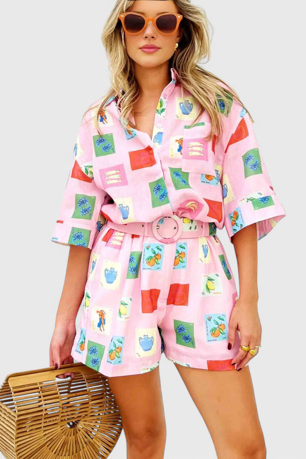 Paula | Conjunto Estampado Rosa