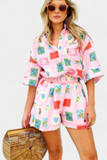 Mariluz | Conjunto Camisa y Shorts Rosa