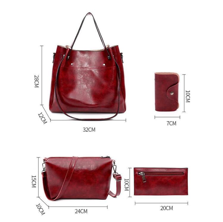Aida | Conjunto de 4 Bolsos de Cuero Vintage