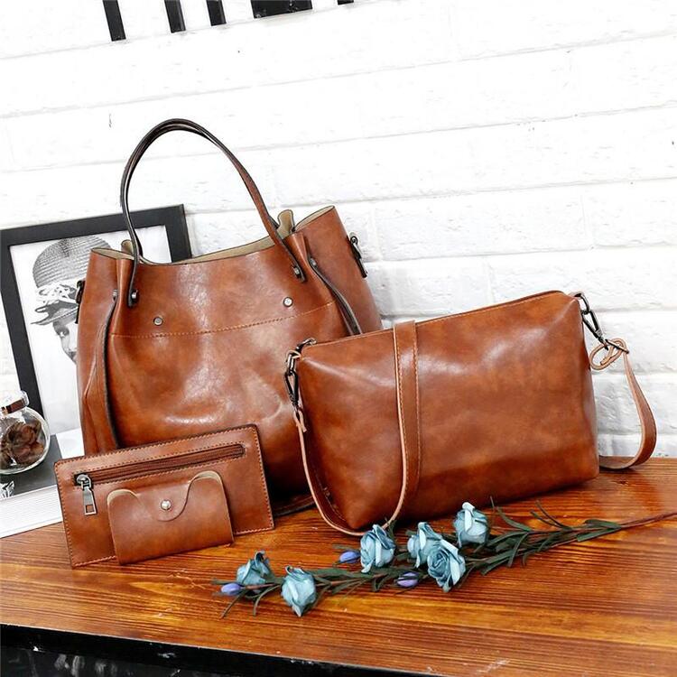 Aida | Conjunto de 4 Bolsos de Cuero Vintage