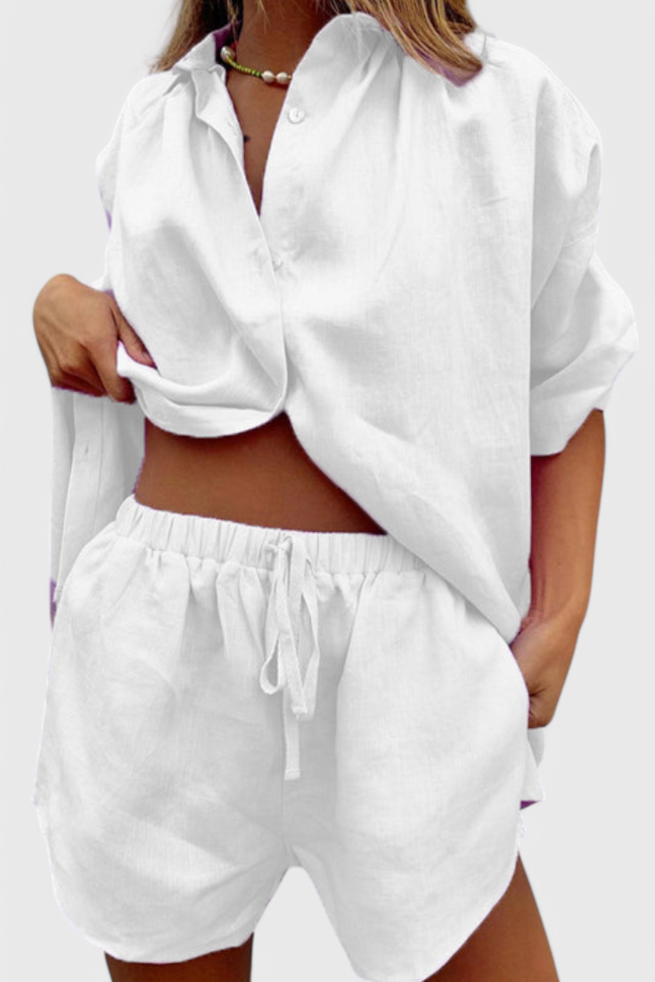 Anika | Conjunto Camisa y Shorts con Cuerda