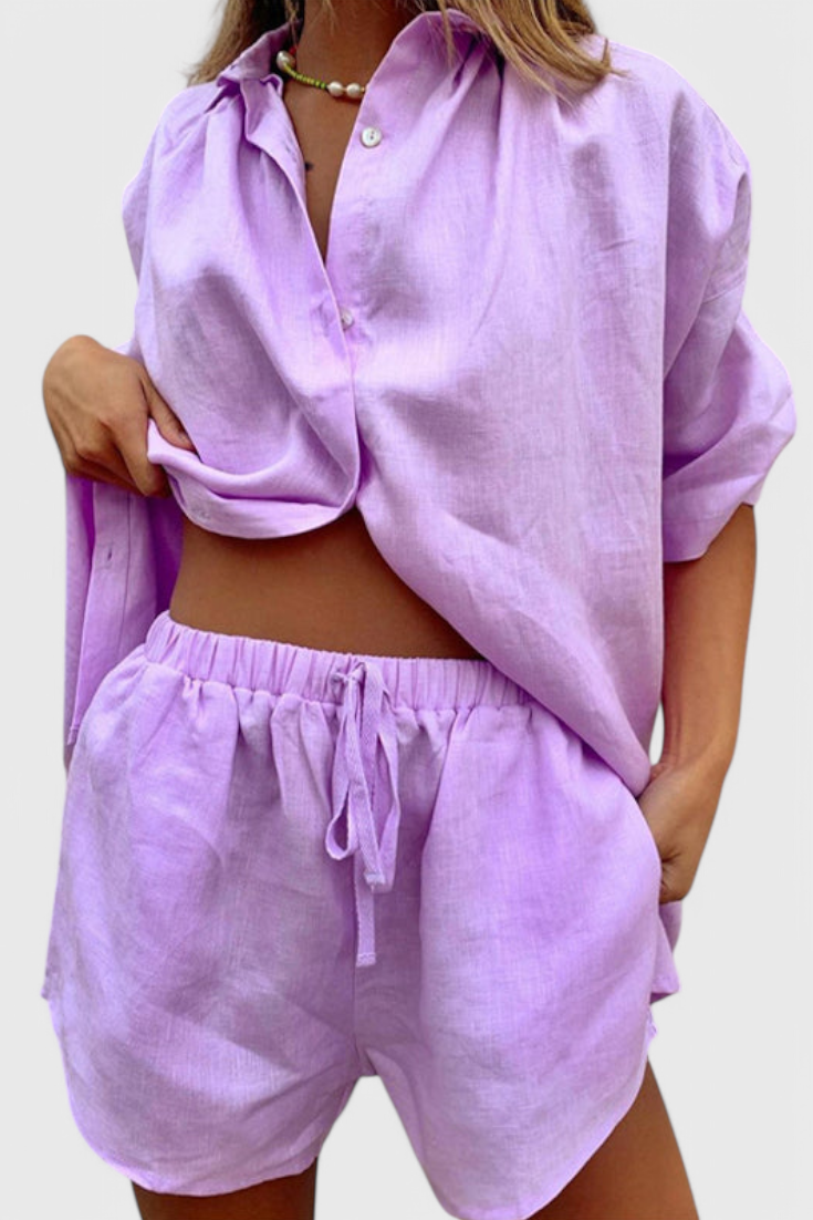 Anika | Conjunto Camisa y Shorts con Cuerda