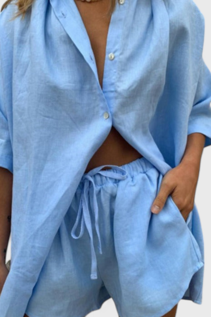 Anika | Conjunto Camisa y Shorts con Cuerda
