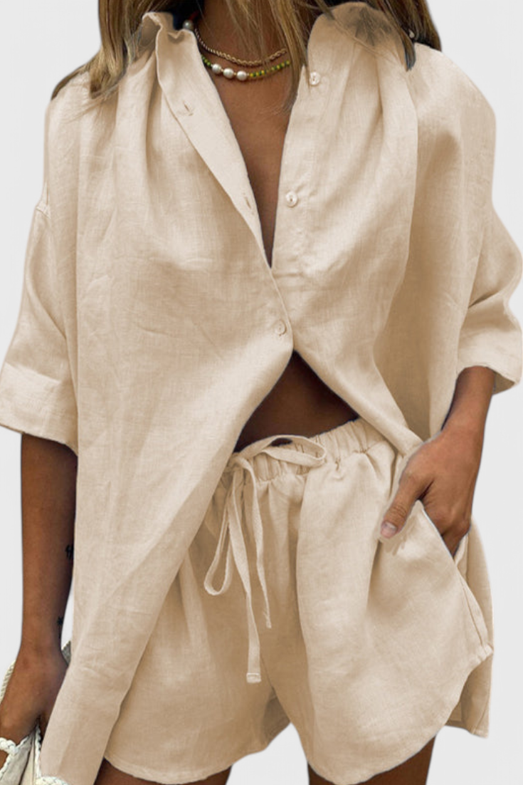 Anika | Conjunto Camisa y Shorts con Cuerda