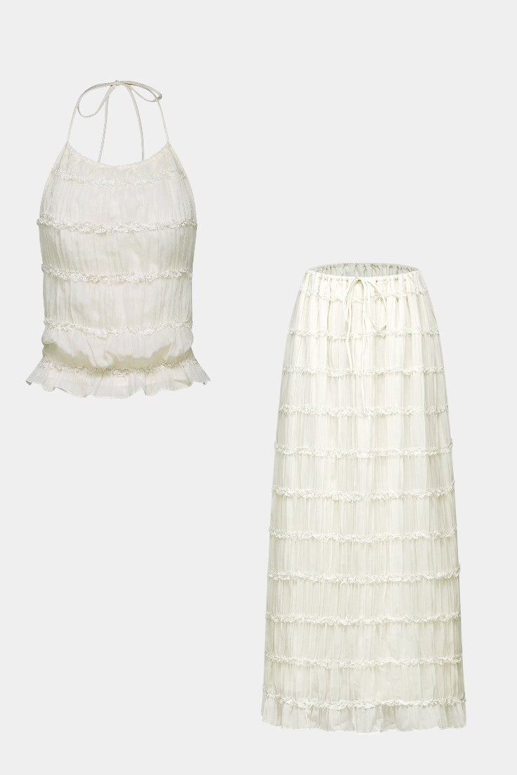 Eugenie | Conjunto Top Plisado y Falda