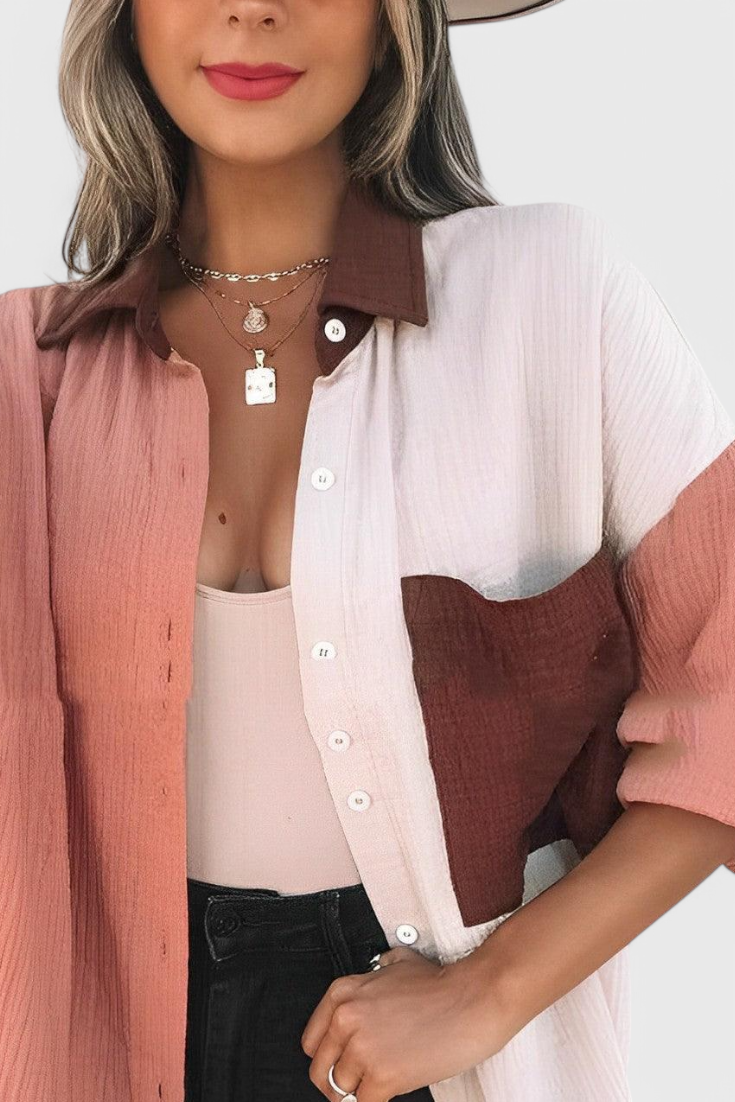 Juniper | Blusa de Botones Color Block
