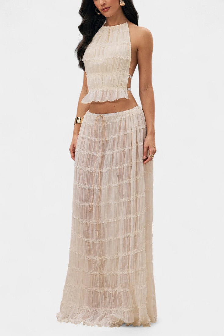 Eugenie | Conjunto Top Plisado y Falda