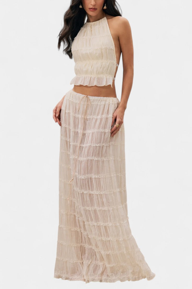Eugenie | Conjunto Top Plisado y Falda
