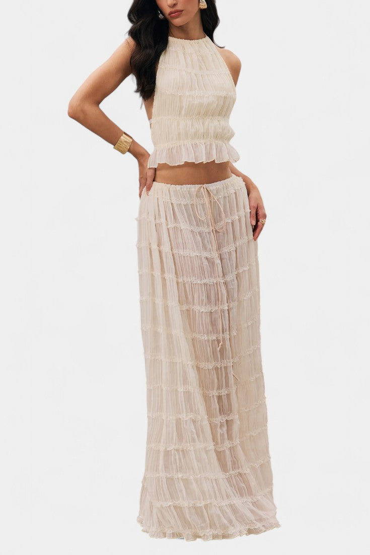 Eugenie | Conjunto Top Plisado y Falda