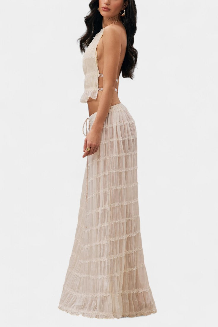 Eugenie | Conjunto Top Plisado y Falda