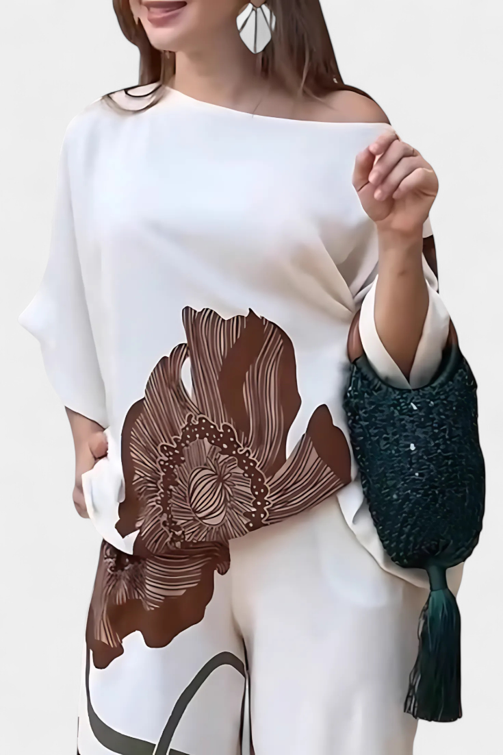Sybella | Conjunto Floral Hombro Descubierto