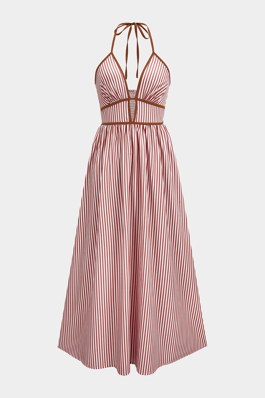 Luna | Vestido Maxi Halter de Rayas