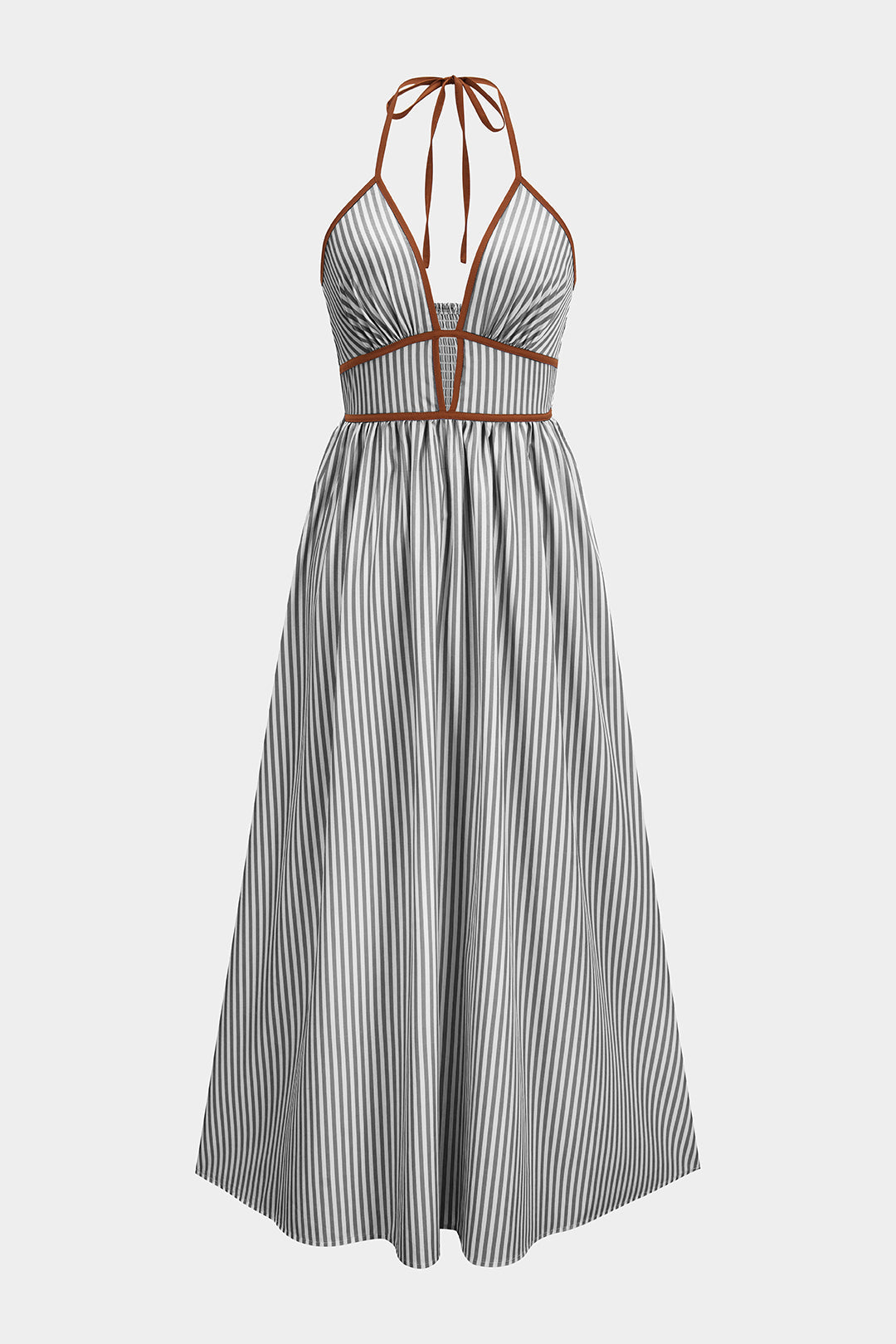 Luna | Vestido Maxi Halter de Rayas