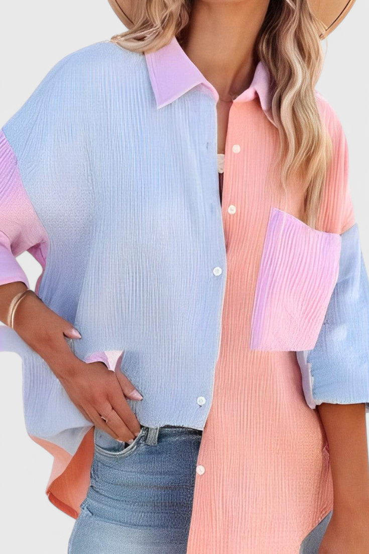 Juniper | Blusa de Botones Color Block