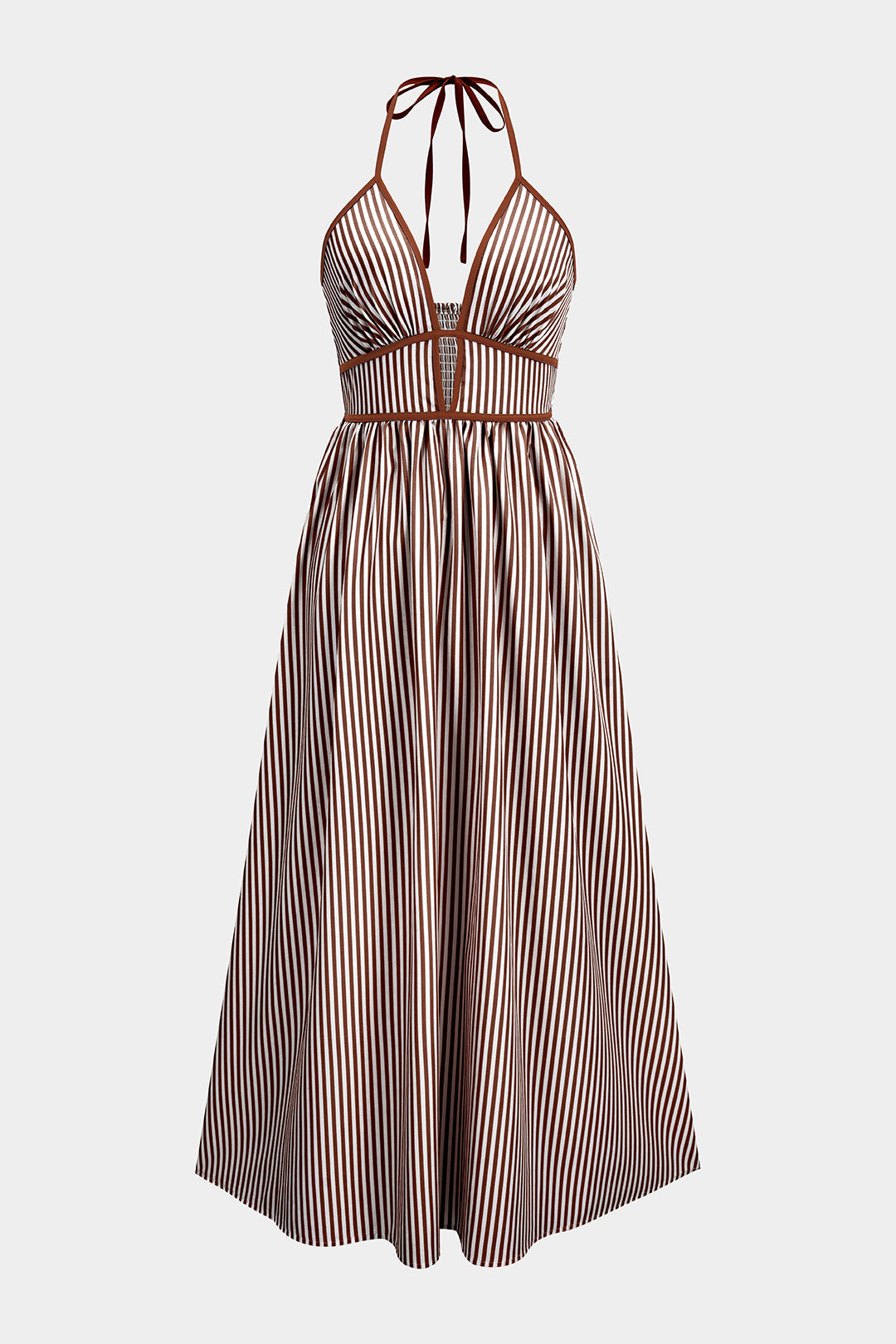Luna | Vestido Maxi Halter de Rayas