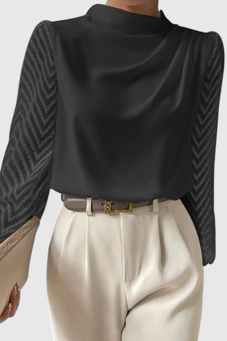 Zara | Blusa Elegante Manga Transparente