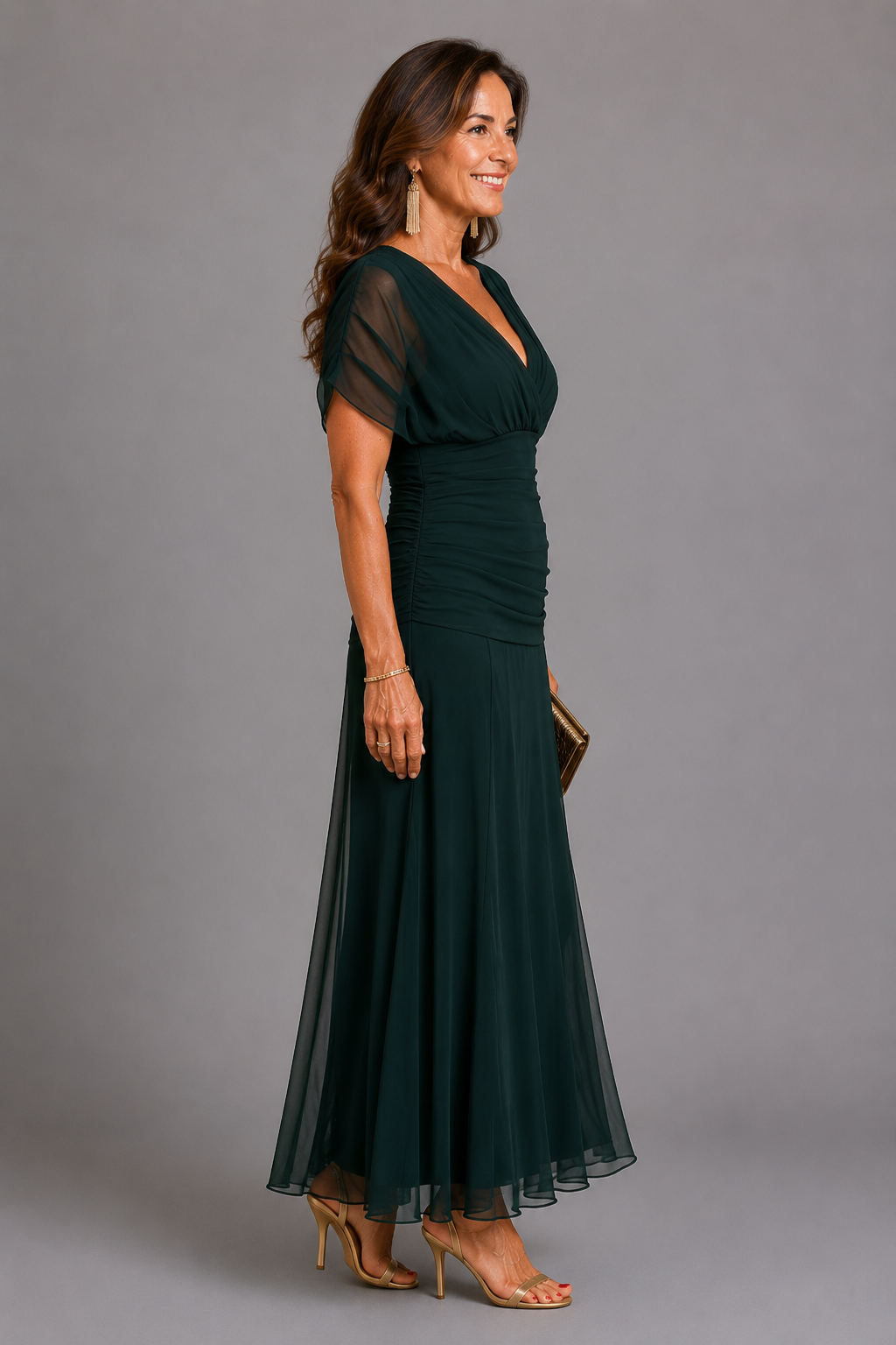Soledad | Vestido Fluido de Fiesta con Pliegues Suaves