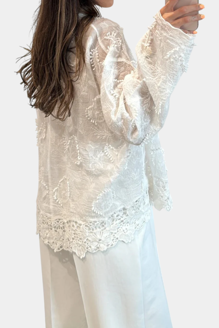 Iris | Blusa Boho Blanca