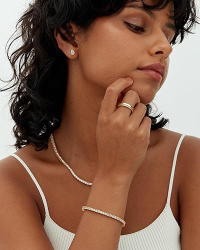 Pulsera Tenis Dorada con Moissanita