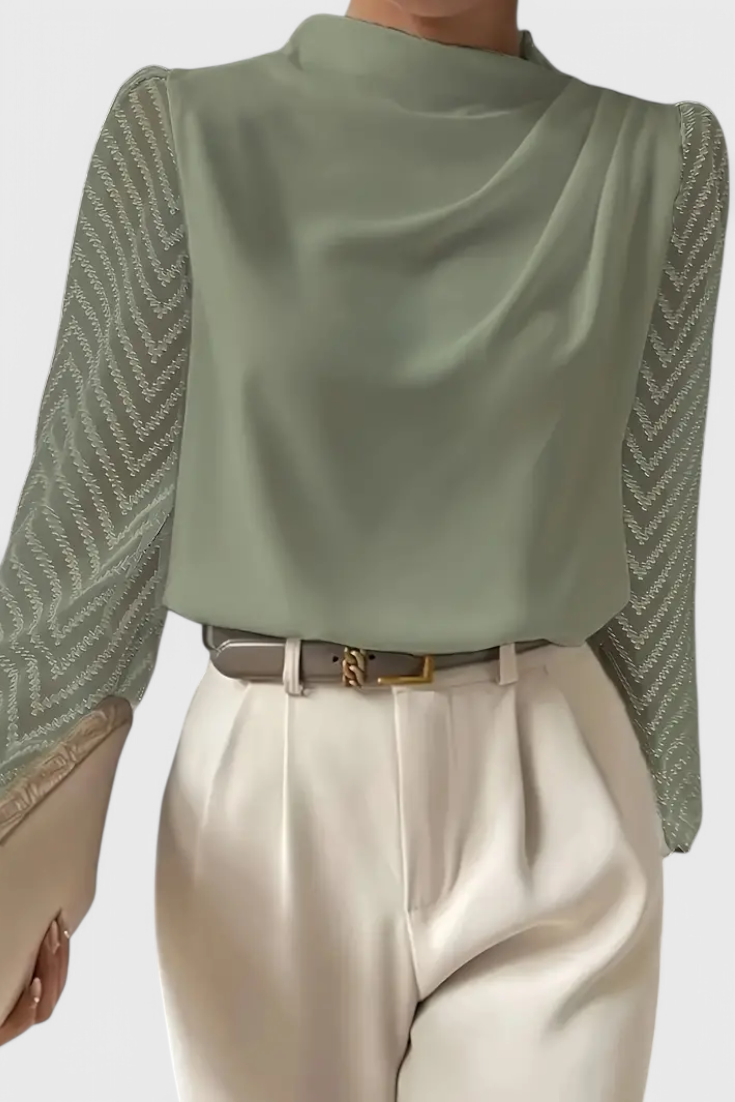 Zara | Blusa Elegante Manga Transparente