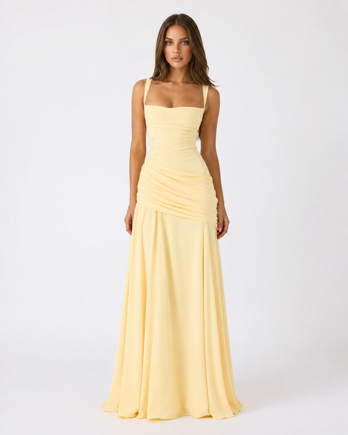 Enie | Vestido Largo Escote Cuadrado