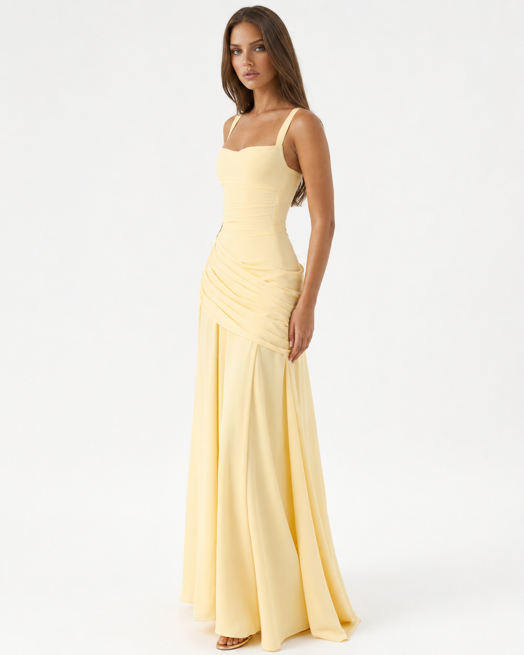 Enie | Vestido Largo Escote Cuadrado