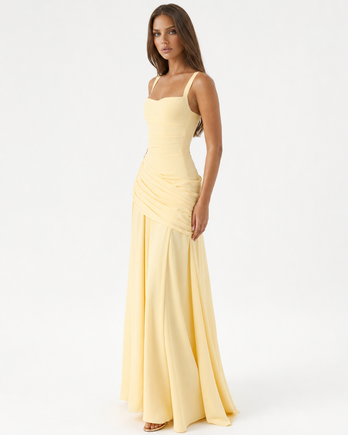 Enie | Vestido Largo Escote Cuadrado