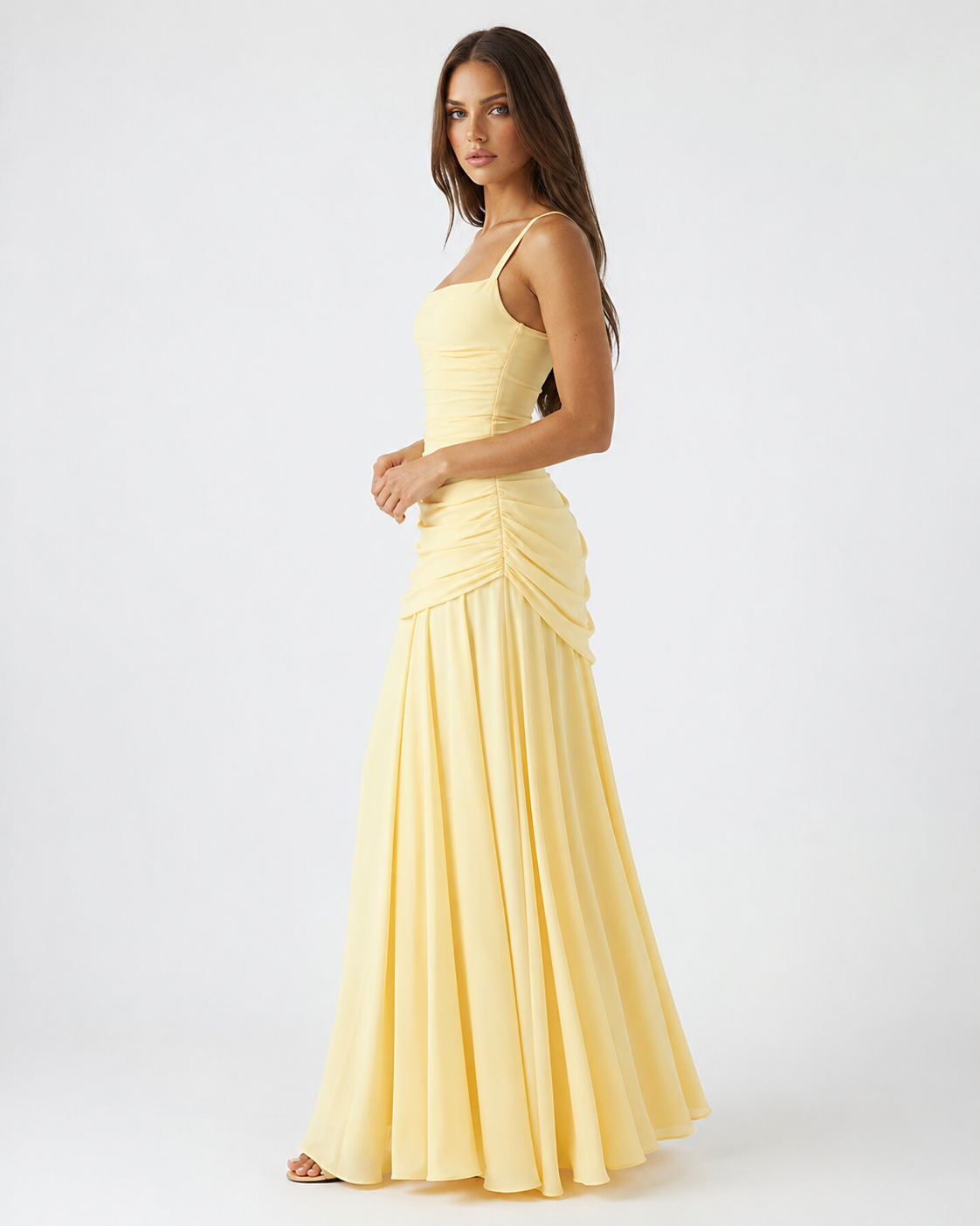 Enie | Vestido Largo Escote Cuadrado