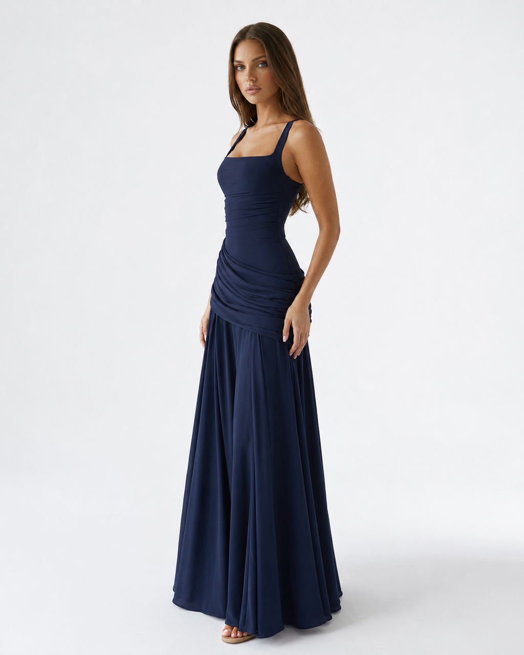Enie | Vestido Largo Escote Cuadrado