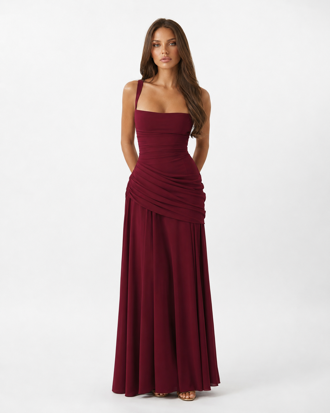 Enie | Vestido Largo Escote Cuadrado