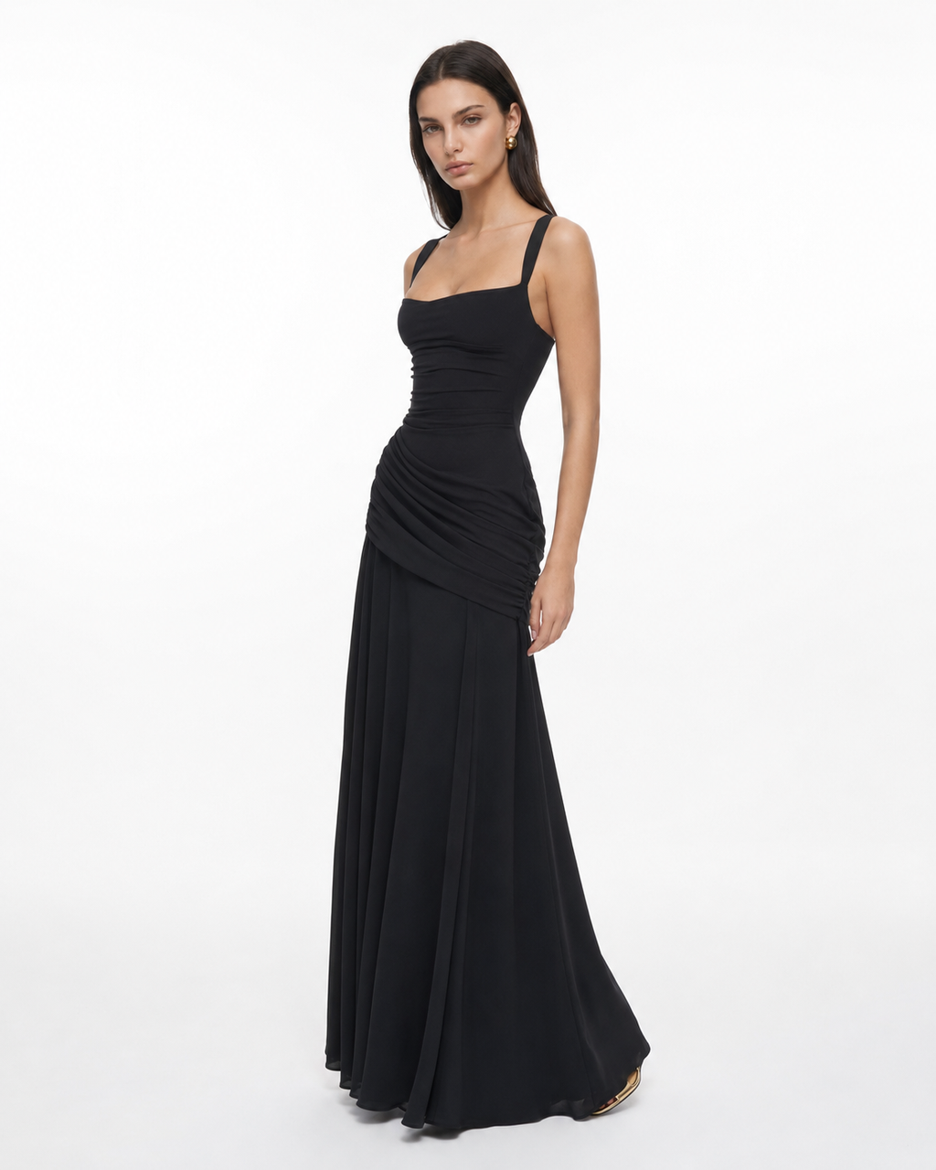 Enie | Vestido Largo Escote Cuadrado
