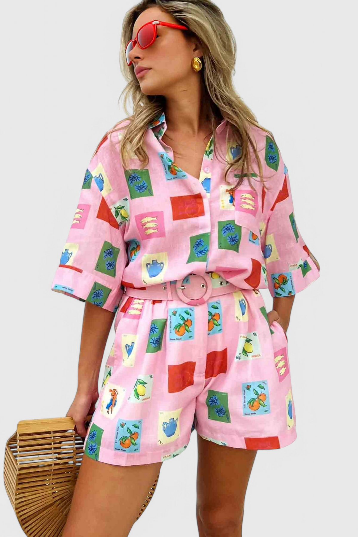 Paula | Conjunto Estampado Rosa