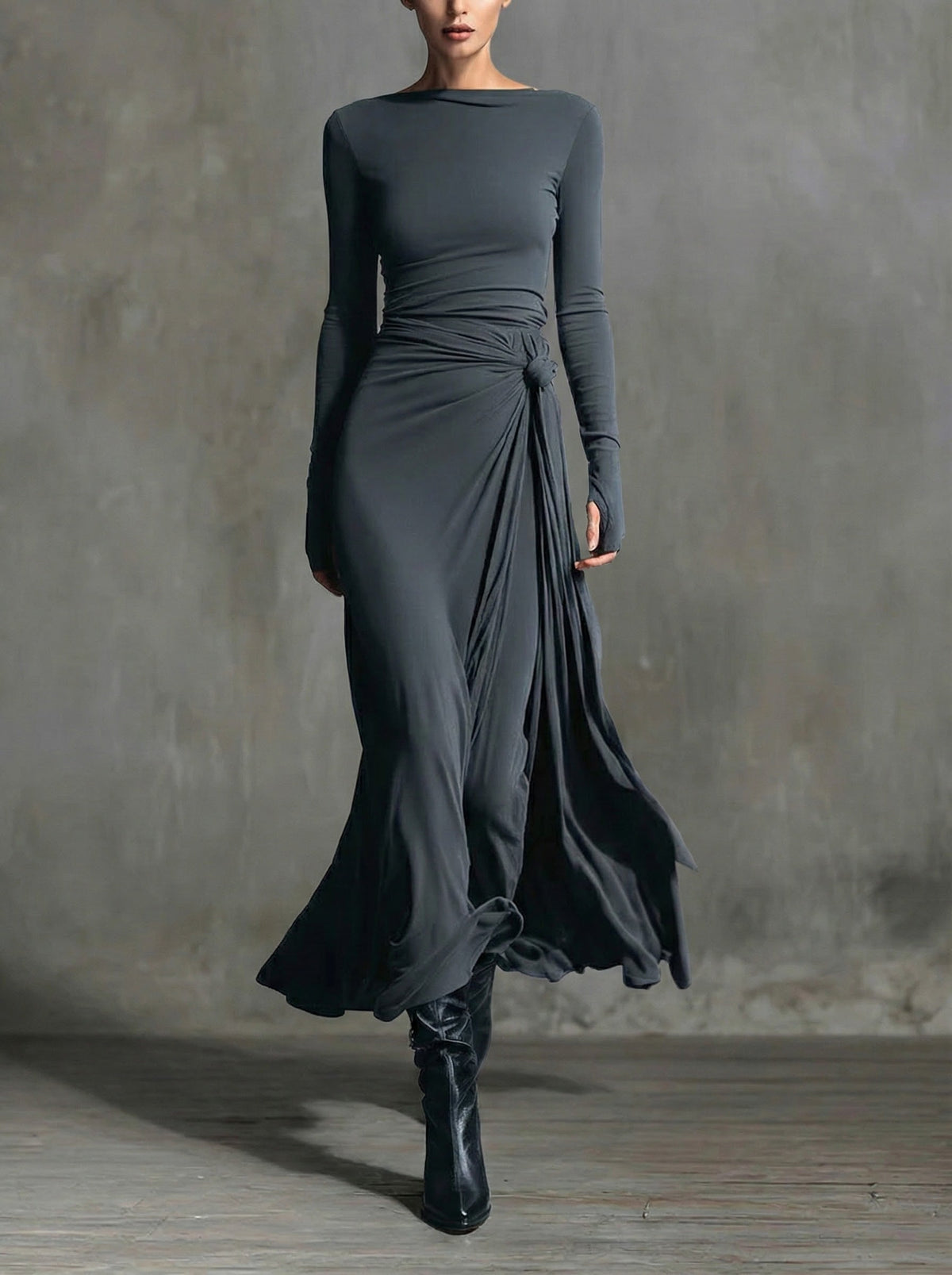 Naiara | Vestido Maxi con Nudo Lateral
