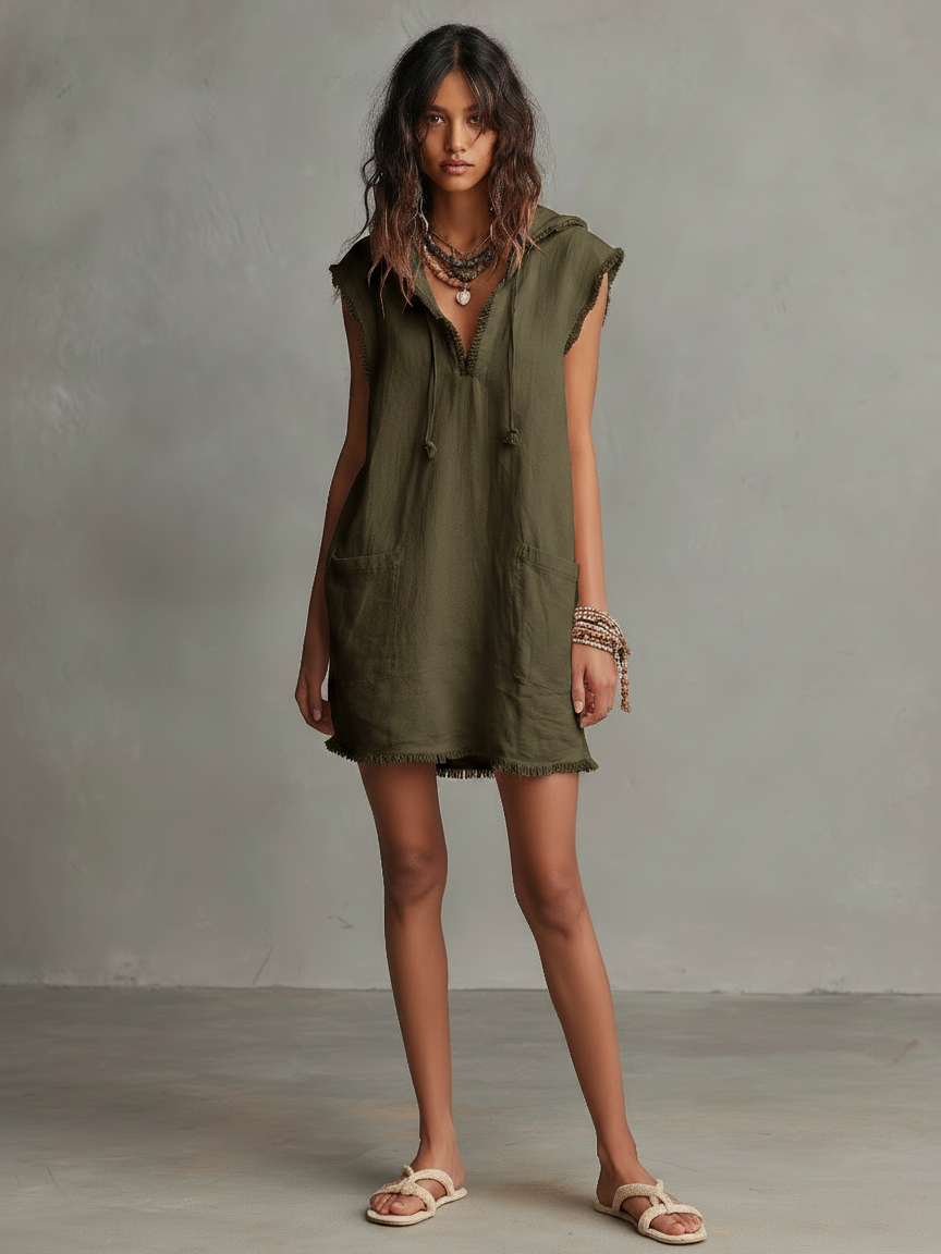 Pilar | Vestido Holgado con Capucha