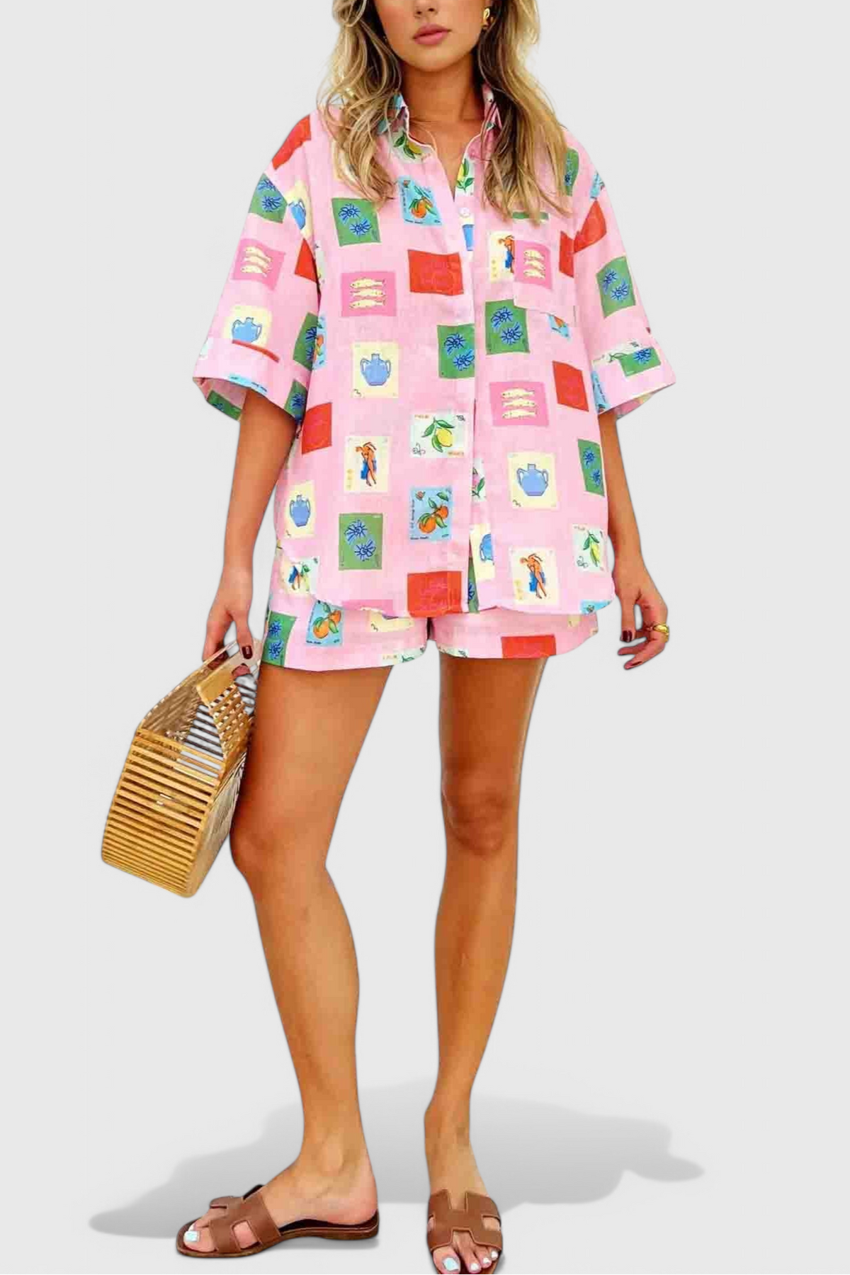 Paula | Conjunto Estampado Rosa