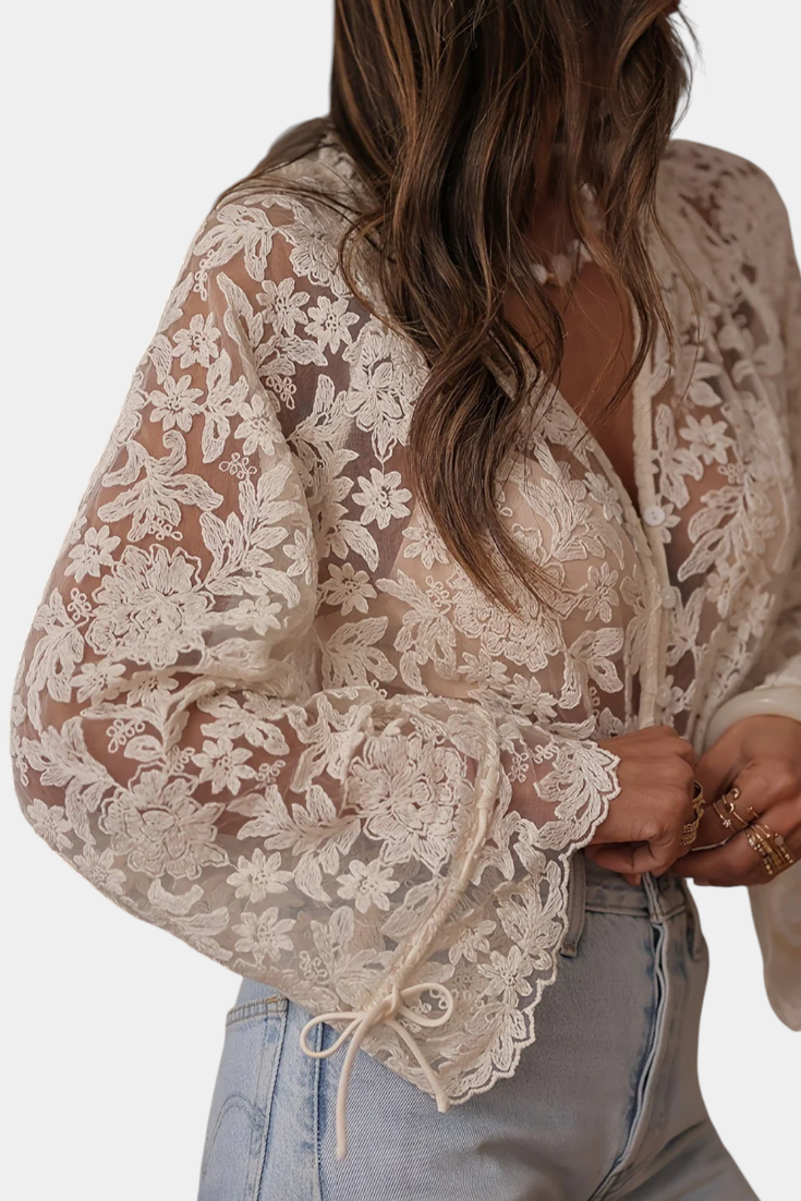 Calista | Blusa de Encaje Floral