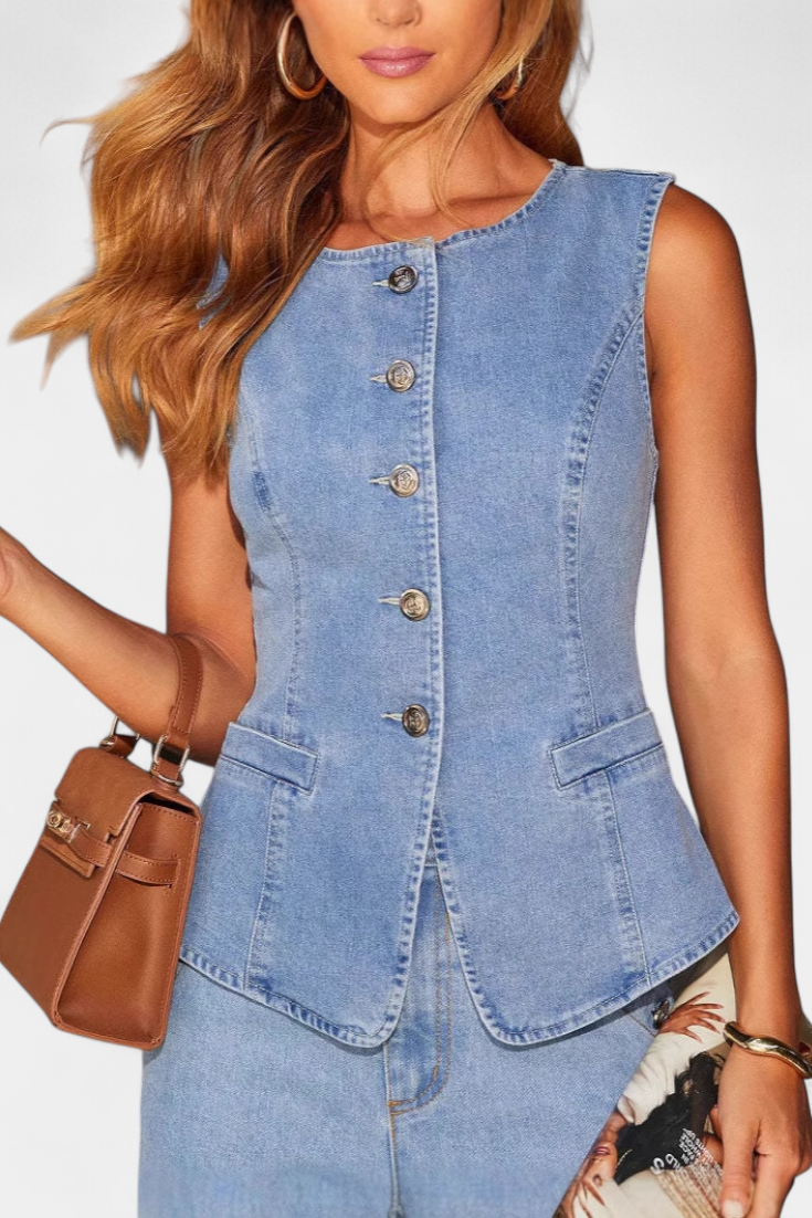 Ludovica | Conjunto Denim Chaleco y Jeans