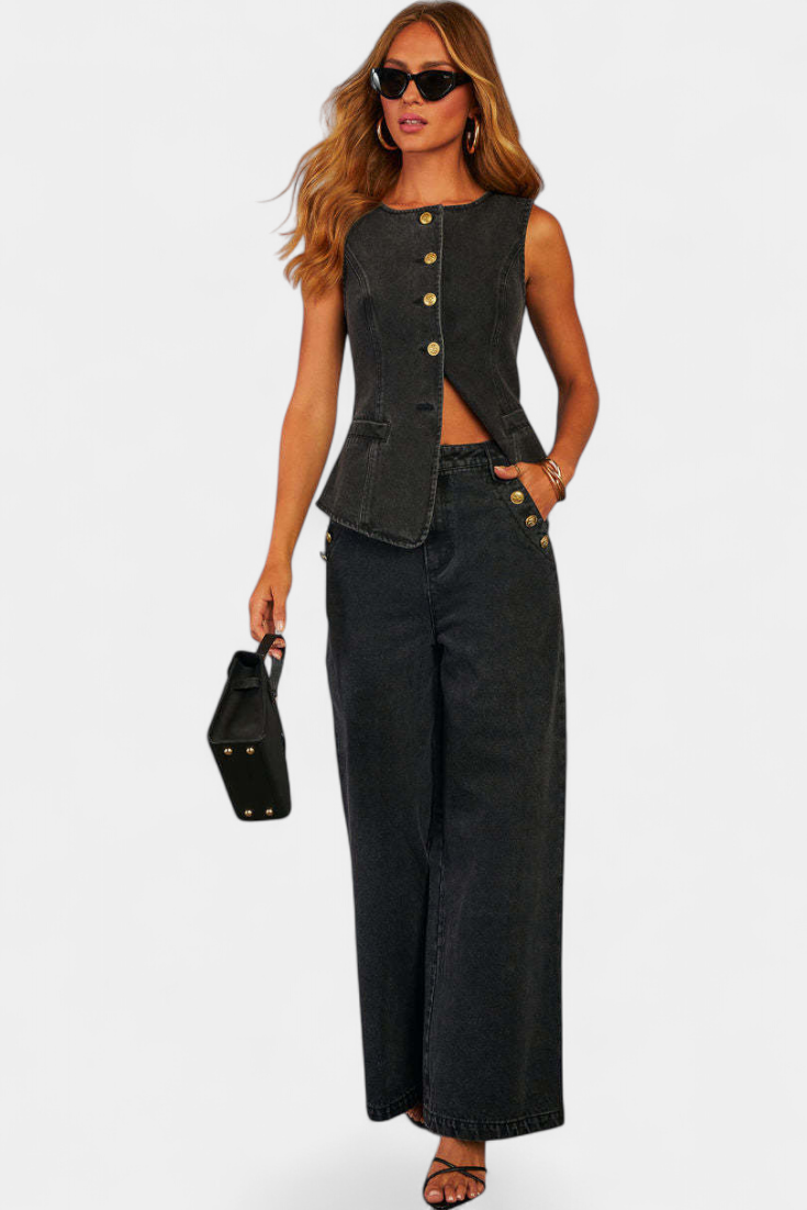 Ludovica | Conjunto Denim Chaleco y Jeans