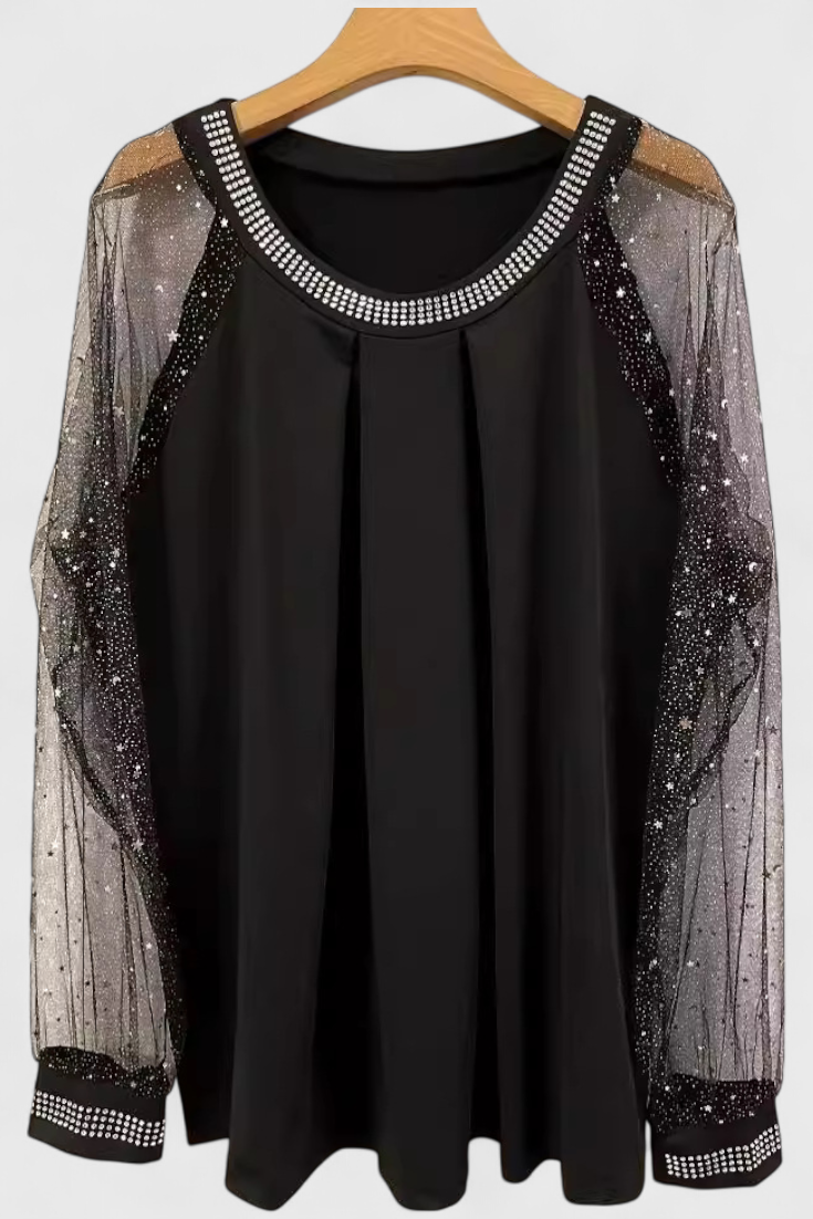Flor | Blusa de Tul con Strass