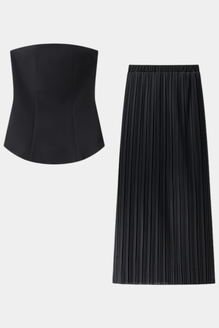 Clarita | Conjunto Plisado Sin Tirantes